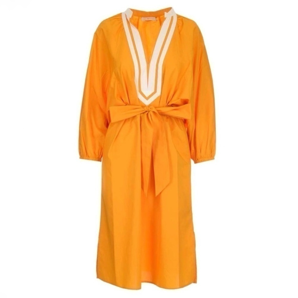 Tory Burch Puffed Sleeve Tunic Dress Vine Orange NWT Tory Burch SMALL NEW DRESS